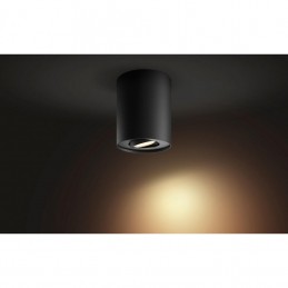 Spot LED Philips Hue Pillar, Bluetooth, GU10, 5W (50W), 350 lm, luminaalba (2200-6500K), IP20, 10.3cm, Metal, Negru, Intrerupato