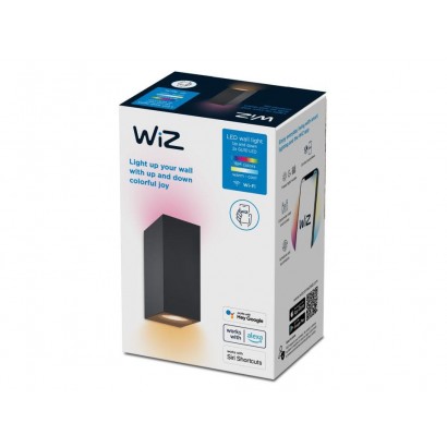 Aplica LED RGB WiZ Up&Down Spots, Wi-Fi, Bluetooth, control vocal, 2xGU10, 2x5W, 690 lm, lumina alba si color (2200-6500K), IP20