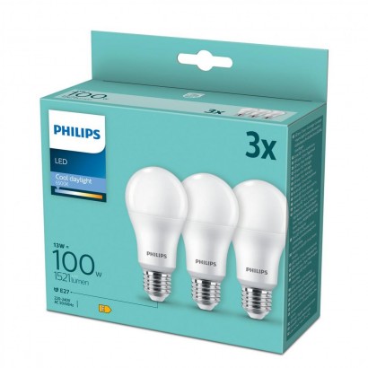 3 Becuri LED Philips A67,...