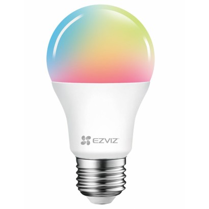 Bec LED RGB inteligent EZVIZ LB1 Color, Wi-Fi, E27, 8W, 806 lm, lumina alba si colorata, clasa energetica F