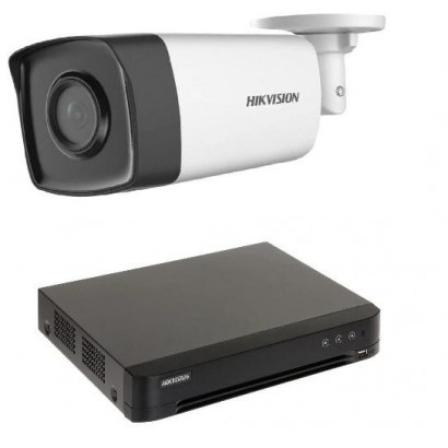 Kit supraveghere video 2MP  Hikvision. Kitul contine: 2 x camere DS- 2CE17D0T-IT3F2C,  1 x DVR IDS-7204HUHI-M1/SC,