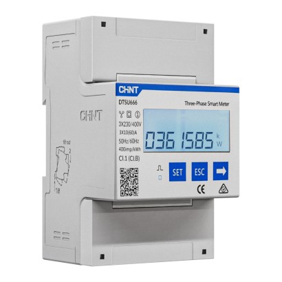 Controler solar cu masurare bidirectionala, nJoy Smart Meter DTSU666 trifazic, Ecran LCD, Instalare pe sina tip DIN