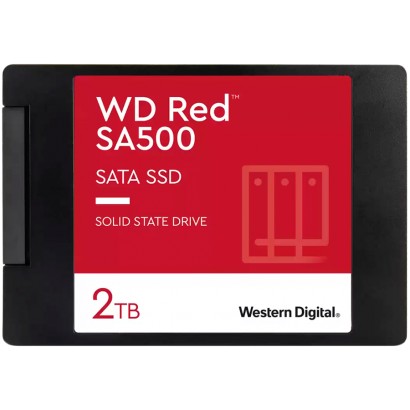 SSD NAS WD Red SA500 2TB SATA, 2.5", 7mm, Read/Write: 560/520 MBps, IOPS 87K/83K, TBW: 1300