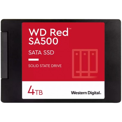 SSD NAS WD Red SA500 4TB SATA, 2.5", 7mm, Read/Write: 560/520 MBps, IOPS 87K/83K, TBW: 2500