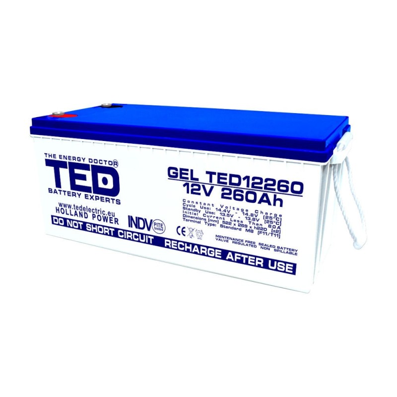 TEDBATERIE GEL TED12260M8 12V 260Ah TEDBATERIE GEL TED12260M8 12V 260Ah