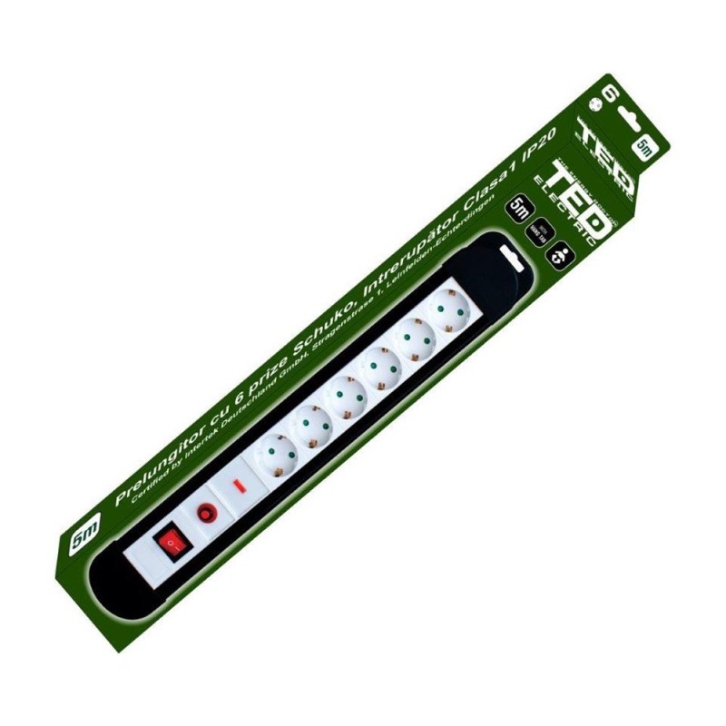 TEDPRELUNGITOR CU PROTECTIE 5M 6 PRIZE SCHUKO DZ085421 TED ELECTRIC TEDPRELUNGITOR CU PROTECTIE 5M 6 PRIZE SCHUKO DZ085421 TED ELECTRIC