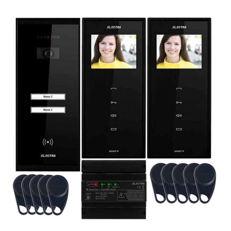 Videointerfoane Videointerfon Electra Smart+ 3.5” pentru 2 familii montaj aparent ELECTRA