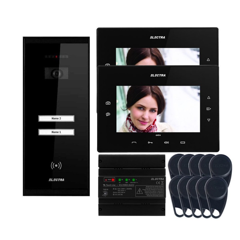 Videointerfoane Videointerfon Electra Extra 7” pentru 2 familii montaj aparent ELECTRA