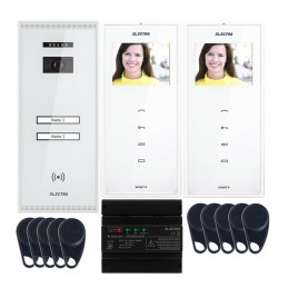 Videointerfon Electra Smart+  3.5” pentru 2 familii montaj aparent - alb