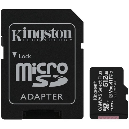 Kingston 512GB micSDXC Canvas Select Plus 100R A1 C10 Card + ADP SD...