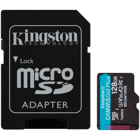 KINGSTON 128GB microSDXC Canvas Go Plus Gen4 200MB/s A2 U3 V30 Card...