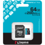 KINGSTON 64GB microSDXC Canvas Go Plus Gen4 200MB/s A2 U3 V30 Card ...