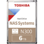 HDD NAS TOSHIBA N300 6TB CMR, 3.5'', 512MB, 7200RPM, SATA, TBW: 180...
