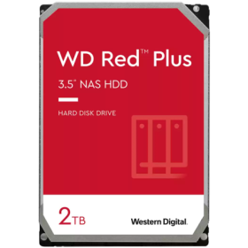 HDD NAS WD Red Plus 2TB CMR, 3.5'', 64MB, 5400 RPM, SATA, TBW: 180 ...