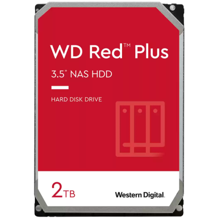 HDD NAS WD Red Plus 2TB CMR, 3.5'', 64MB, 5400 RPM, SATA, TBW: 180 ...
