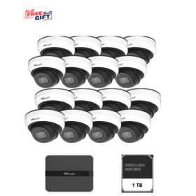 Kit supraveghere video Milesight 16 camere Dome MS-C2973-PD + 1 NVR...