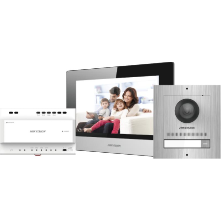 Kit videointercom IP Hikvision DS-KIS702/S, contine: DS-KD8003- IME...