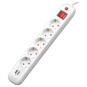 PRELUNGITOR SPACER SCHUKO x5 16A 1.8m PP-5-18 USB - nettrading.ro