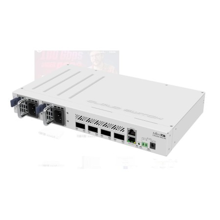 SWITCH MIKROTIK CRS504-4XQ-IN, 1 x 10/100Mbps, 4 x 100 QSFP28 , Pro...