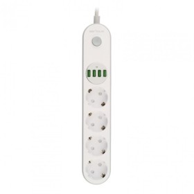 Prelungitor cu protectie Serioux, 4 prize schuko, input 100-240V, 5...