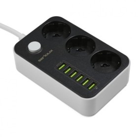 Prelungitor cu protectie Serioux, 3 prize schuko, input 100-240V, 5...