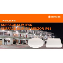 Plafoniera LED pentru exterior Ledvance SURFACE SLIM ROUND 350, 35W, 3680 lm, lumina neutra (4000K), IP65/IK10, Ø350x55mm, Alb