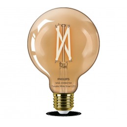 Bec LED inteligent vintage (decorativ) Philips Filament Globe Amber G95, Wi-Fi, Bluetooth, E27, 7W (50W), 640 lm, lumina alba (2