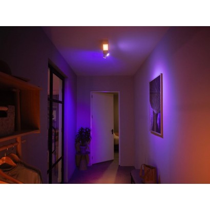 Plafoniera LED RGB Philips Hue Centris, Bluetooth, cu 2xGU10, 2x5.7W + LED 11W, 1560 lm, lumina alba si color (2000-6500K), IP20