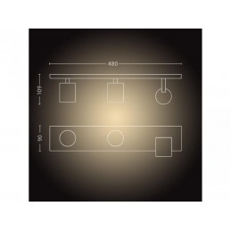Spot LED Triplu Philips Hue Runner, Bluetooth, 3xGU10, 3x5.5W, 1050 lm, lumina alba (2200-6500K), IP20, 48 cm, Metal, Alb, Intre