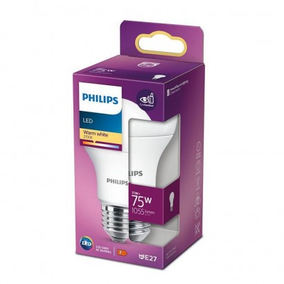 Bec LED Philips A60, EyeComfort, E27, 11W (75W), 1055 lm, lumina calda (2700K), mat