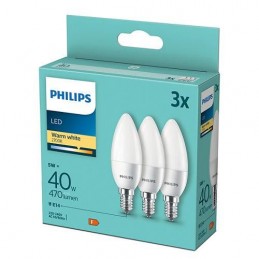 3 Becuri LED Philips B35,...