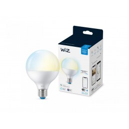 Bec LED inteligent WiZ Connected Whites G95, Wi-Fi, E27, 11W (75W), 1055 lm, lumina alba (2700-6500K), compatibil Google Assista