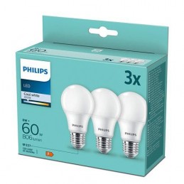 3 Becuri LED Philips A60,...