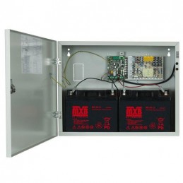 Sursa de alimentare pentru sisteme de detectie incendiu 24V/5.5A in cutie metalica Merawex ZSP100-5.5A-40, loc pentru 2 acumulat