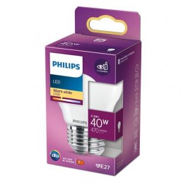 Bec LED Philips Classic P45, EyeComfort, E27, 4.3W (40W), 470 lm, lumina calda (2700K), mat